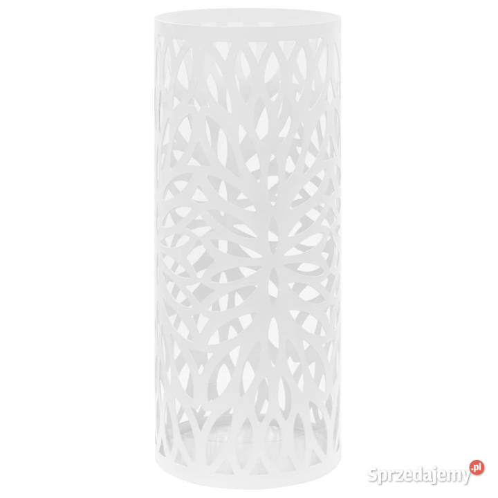 Stojak na parasole design w liście stalowy biały Warszawa
