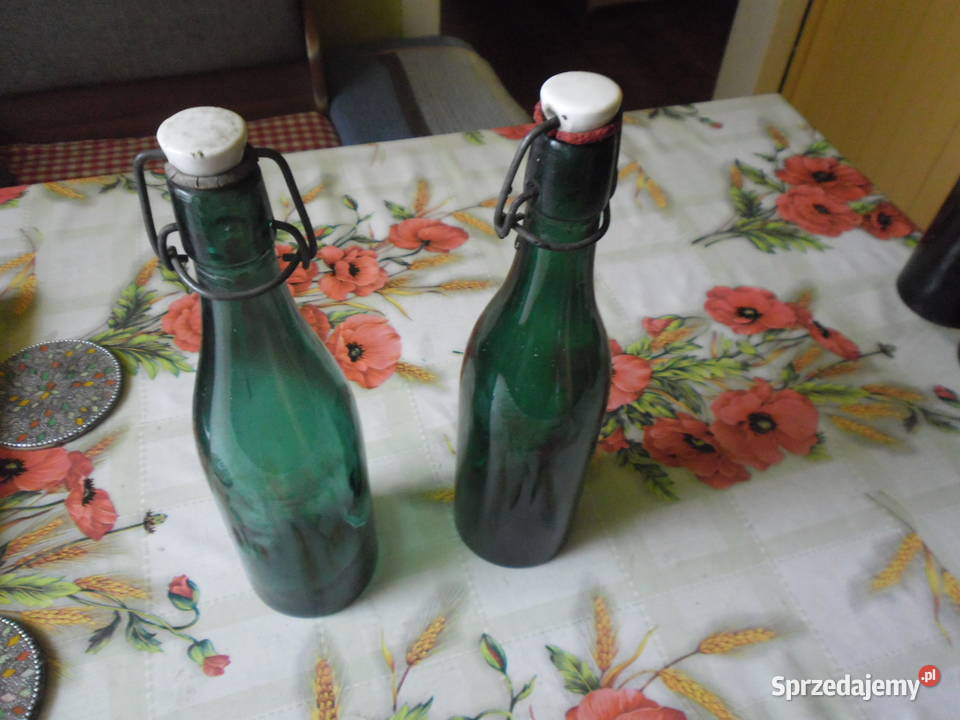 Butelki szklane piwie zielone Zwoleń