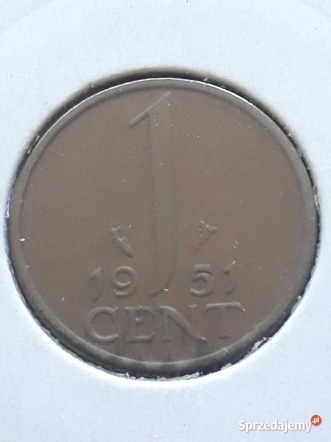 1 Cent Holandia 1951 r Juliana 1około mennicza wielkopolskie Konin