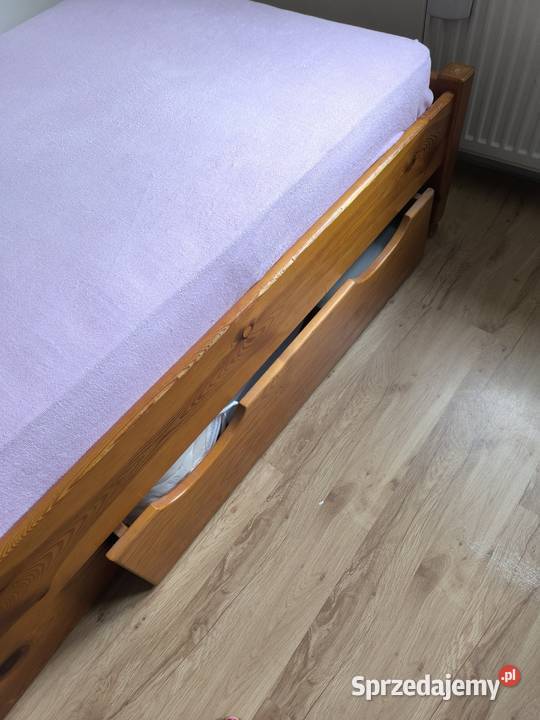 Łóżko jednoosobowe drewniane wygodne 90cm Gdańsk sprzedam