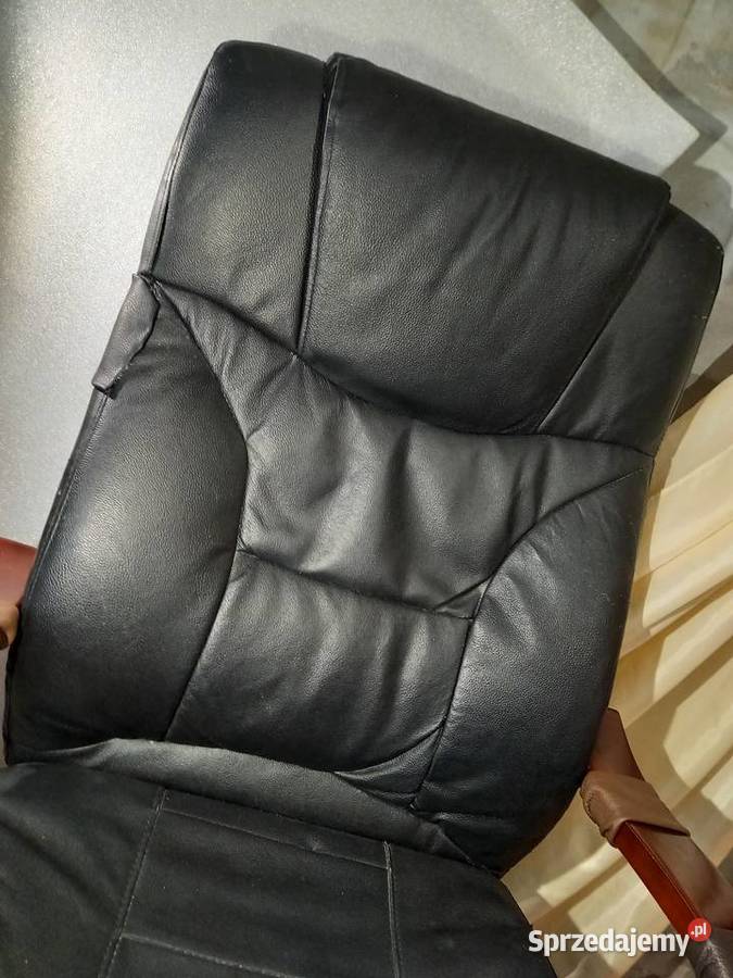 Fotel obrotowy biurowy czarny skóra mazowieckie Grójec