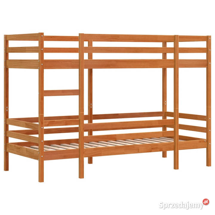 Łóżko piętrowe woskowy brąz lite drewno sosnowe 142cm sprzedam