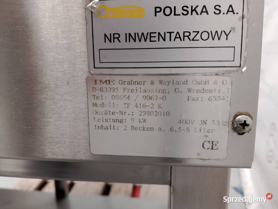 FRYTOWNICA 2X8 L PATELNIA MULTIFUNKCYJNA IME NA Gastronomia Wrocław