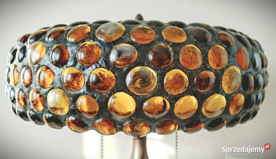 Piękna lampa witrażowa ze szklanych kaboszonów Wysoka sprzedam