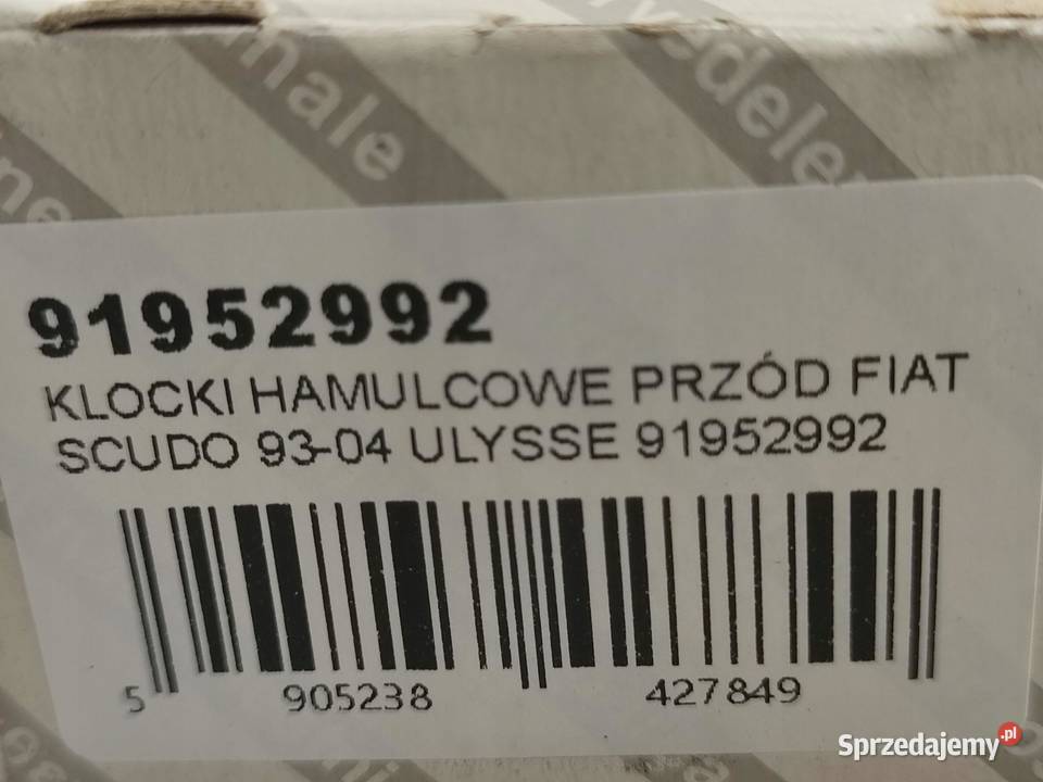 KLOCKI HAMULCOWE PRZÓD FIAT SCUDO 220 19962006 lubelskie
