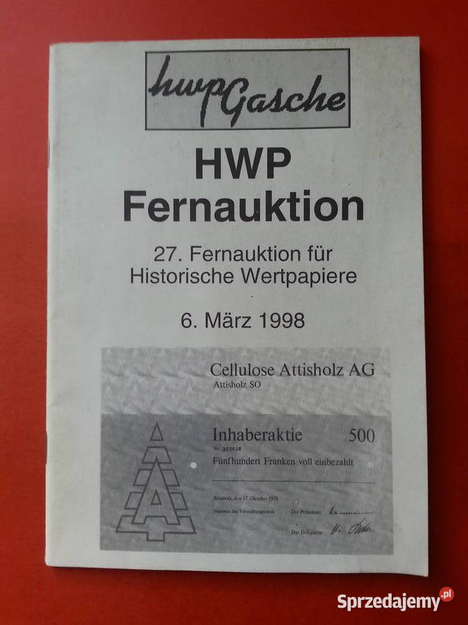 474 Papiery Wartościowe Aukcja Szczecin sprzedam