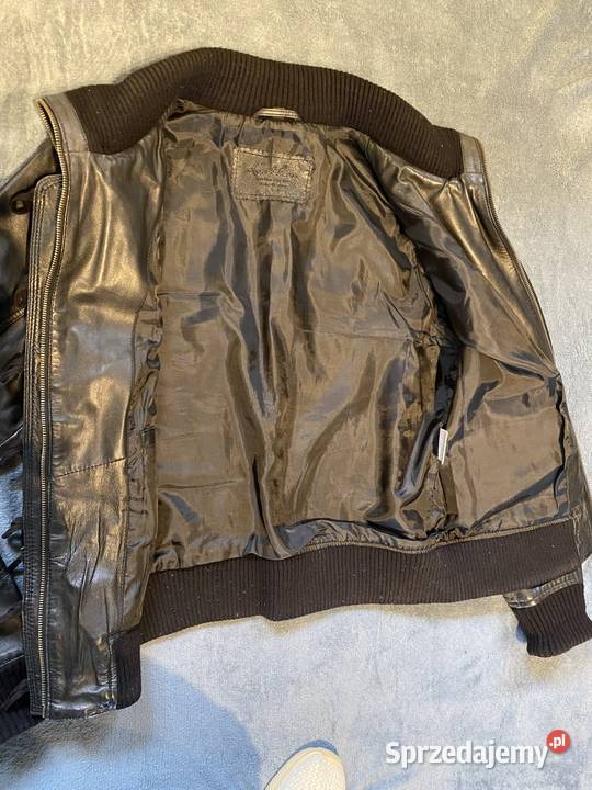 Kurtka skorzana czarny Moda i Styl dolnośląskie