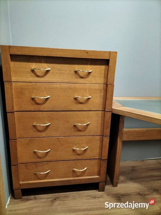 Meble dębowe biurko i komoda Mściszewice