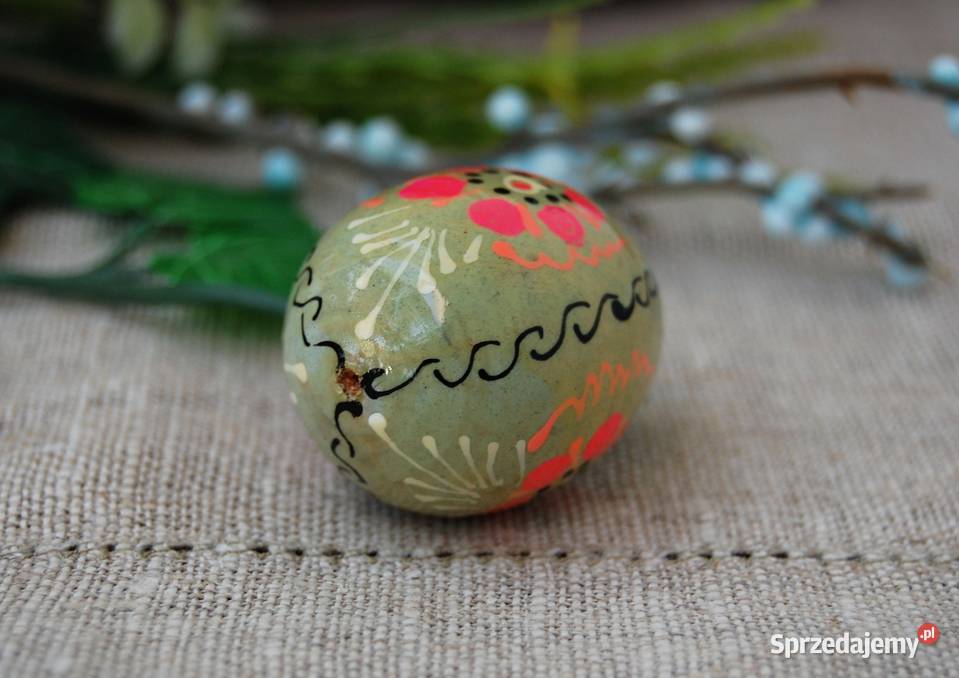 Stara pisanka drewniana malowana Ukraina 45 Lublin