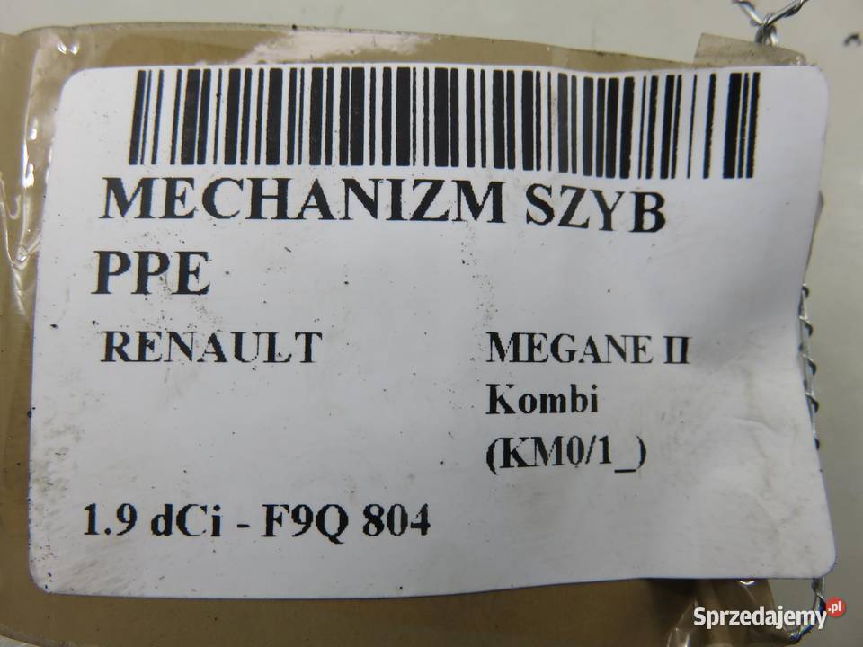 PODNOŚNIK SZYBY PRAWY PRZEDNI RENAULT MEGANE II małopolskie sprzedam