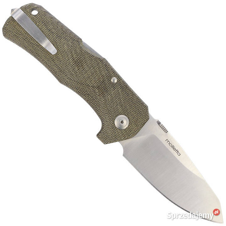 Nóż składany LionSteel TM1 Green Canvas Micarta