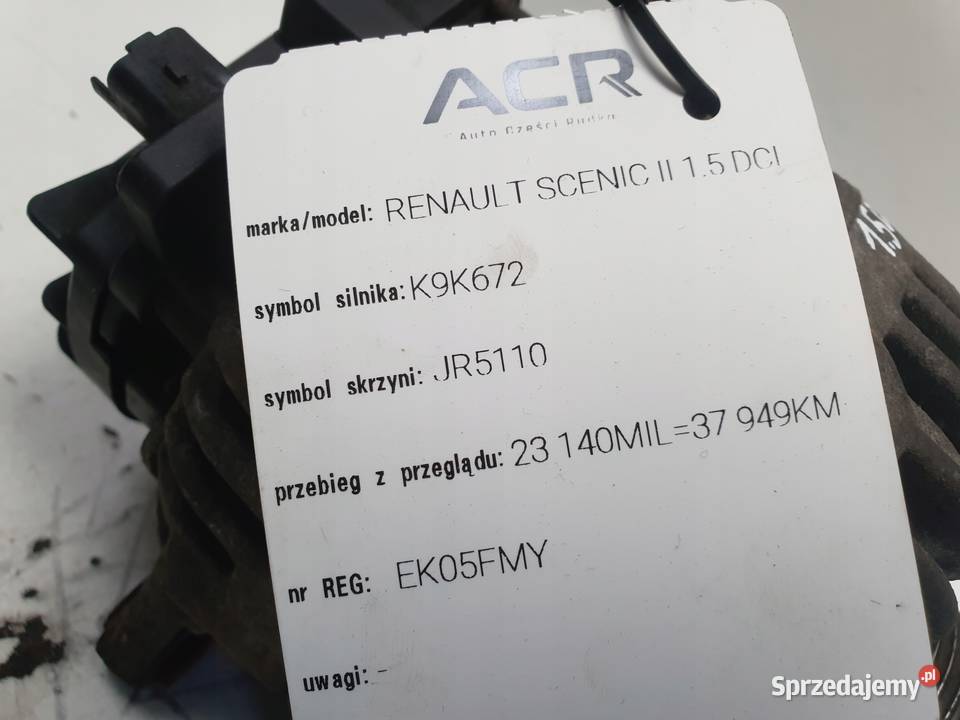 Renault Scenic II 15 DCI ALTERNATOR 0124525082 Układ elektryczny silnika Janów