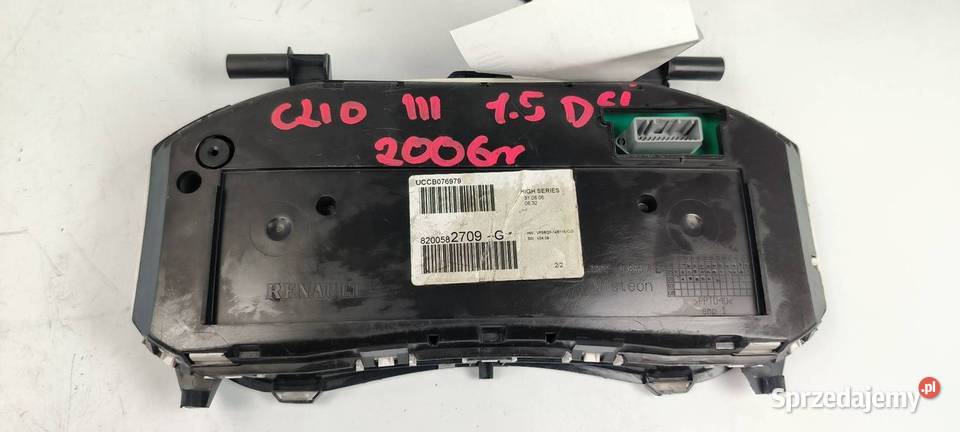 LICZNIK ZEGAR RENAULT CLIO III 8200582709G osobowe kujawsko-pomorskie Lipno