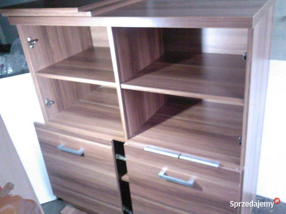 Regał komoda kwadratowa z półkami i czterema śląskie Knurów