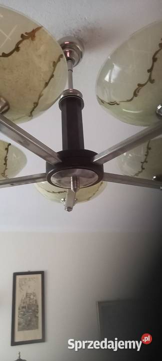 Pięcioramienny żyrandol w stylu Art Deco z