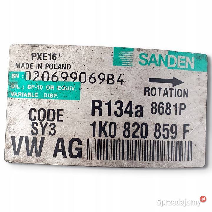 SPRĘŻARKA KLIMATYZACJI VW Golf V Passat B6 20 Chełm