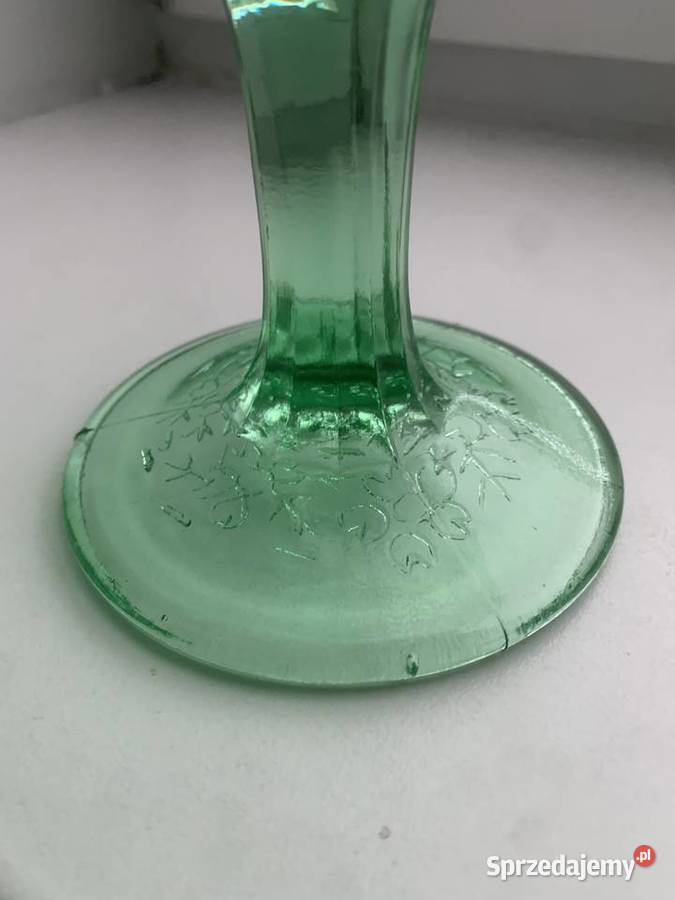 Zielona piękna Patera Huta Niemen wzór borówki P Łowicz