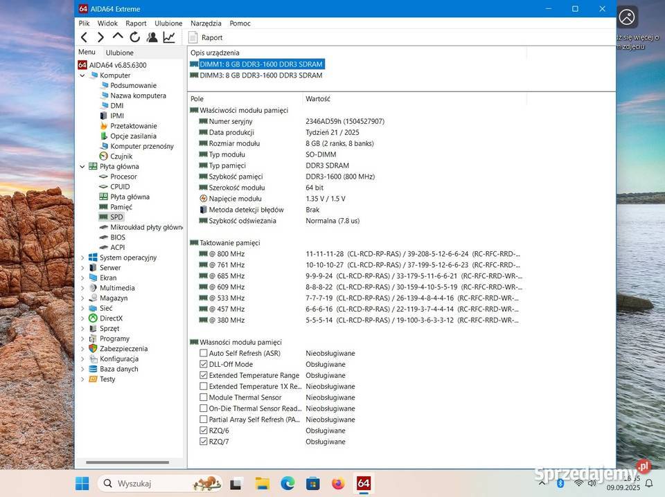 Pamięć 16GB DDR3 2x8GBdo laptop PC3L12800 Kraków