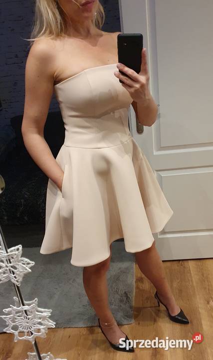 Elegancka sukienka róż pudrowy Bizuu r38 Inny materiał Poznań