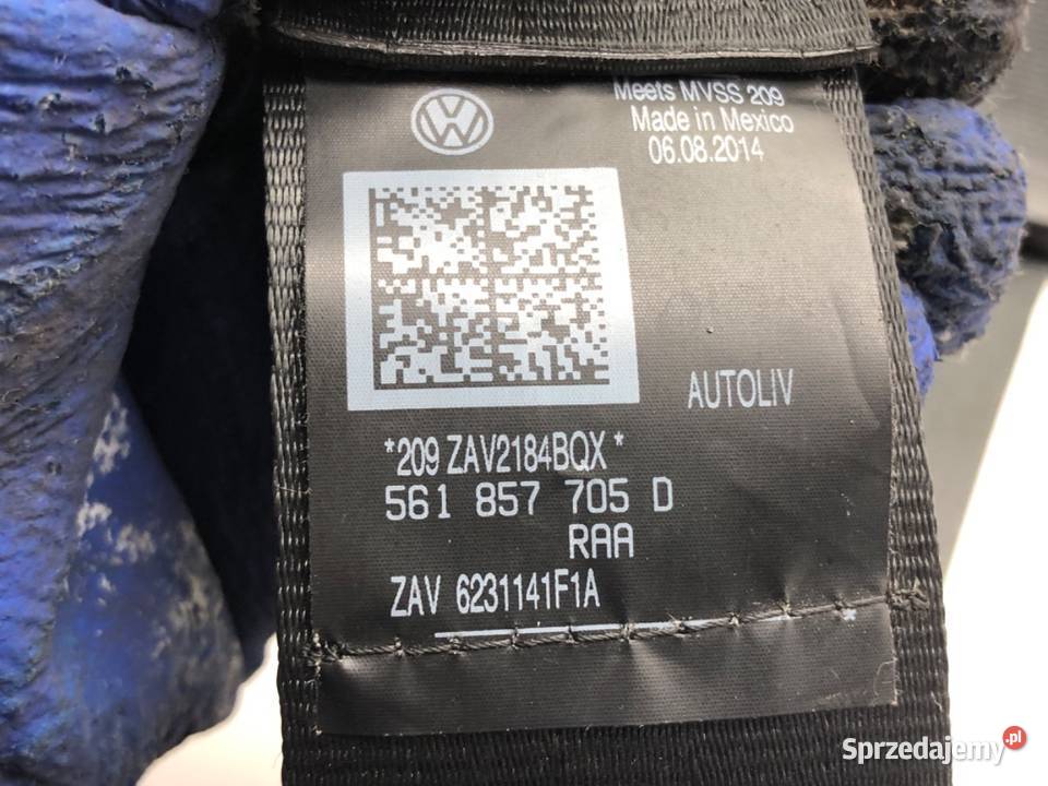 PAS BEZPIECZEŃSTWA LEWY PRZÓD VW PASSAT B7