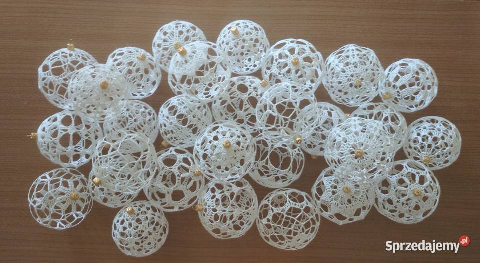 Duże Bombki szydełkowe na choinkę różne wzory i podlaskie