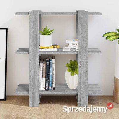 vidaXL Regał na książkiprzegroda szary dąb Warszawa