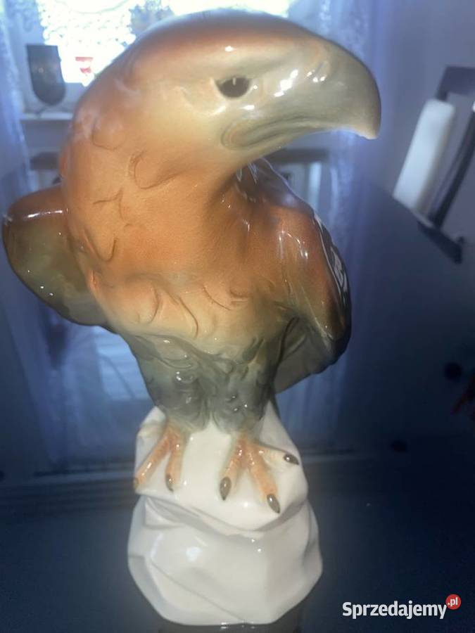 orzeł jastrzab ptak figurka porcelanowa Porcelana i szkło
