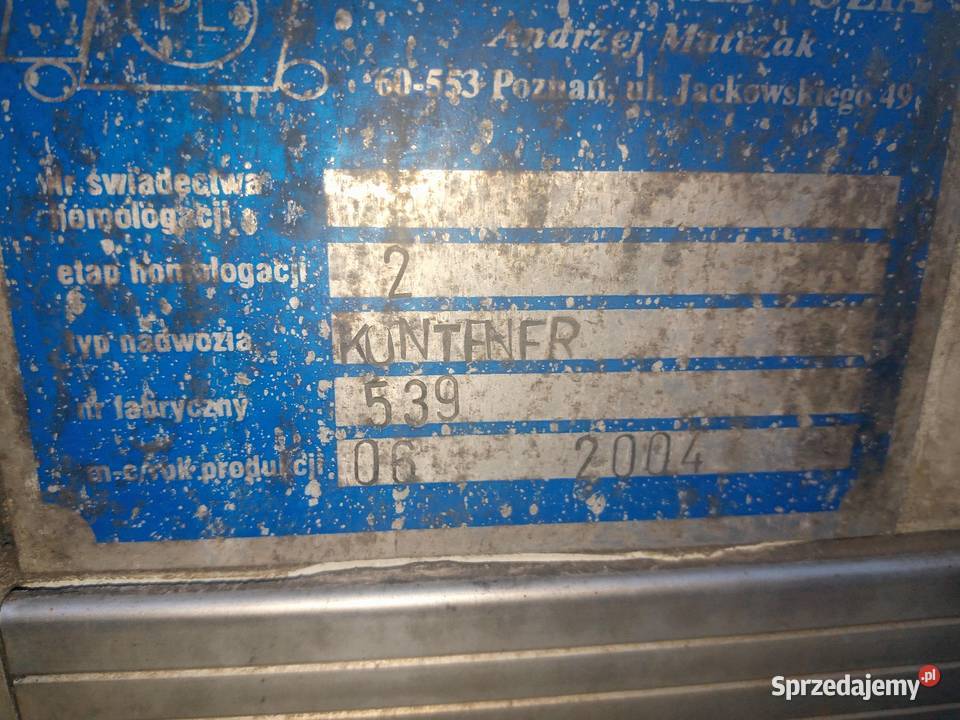 Fiat Ducato kontener Rok produkcji 2004 Górno-Zawada