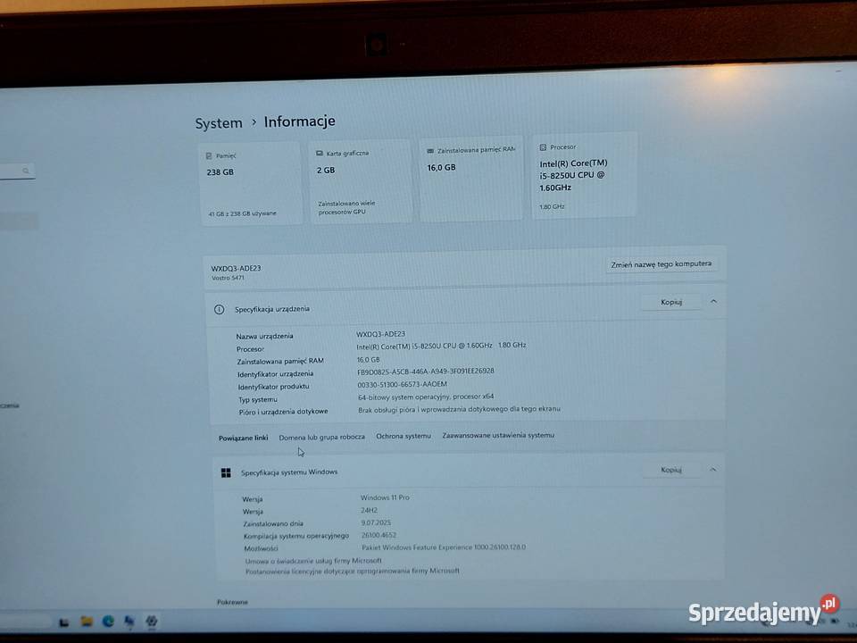 Laptop Dell Vostro 5471 14 i58250U 16gb RAM 256 Warszawa