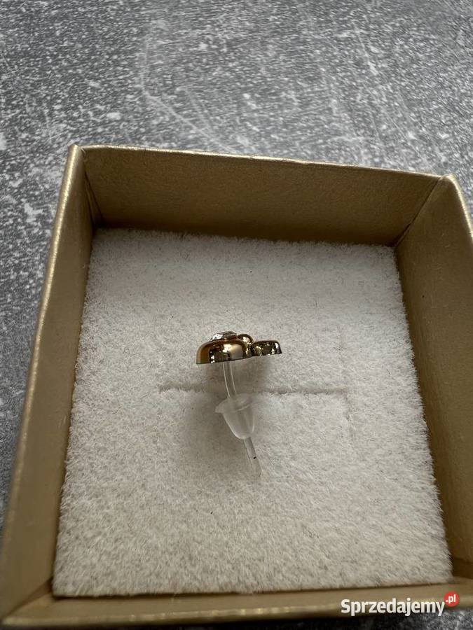 Kolczyk złoty srebrny z diamentem kwiat kwiatek Jasło