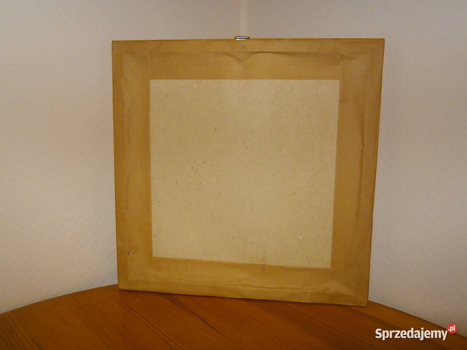 Obraz haftowany w ramie 27x27 rękodzieło vintage Rękodzieło Łódź
