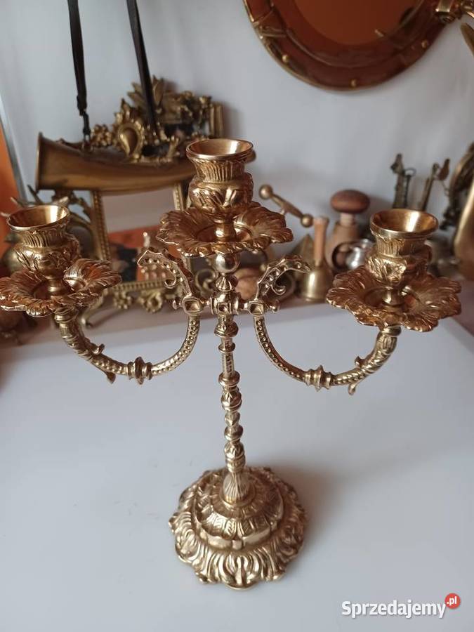 Piękny świecznik mosiężny Poznań