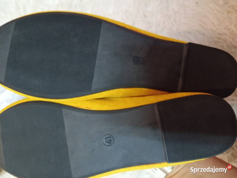 4041 Żółte baleriny wieczorowe Nowe Balerinki Kraków sprzedam