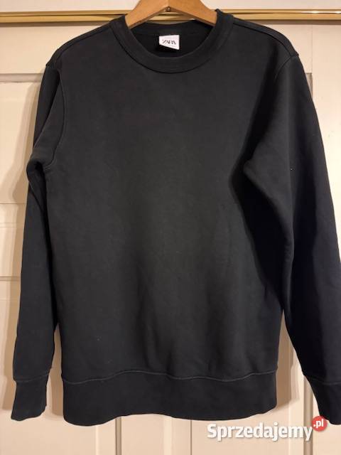 Bluza męska Zara S czarna z bawełny 100 casual