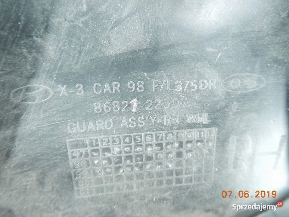 NADKOLE LEWY TYŁ CZĘŚĆ HYUNDAI ACCENT 9499 ASO
