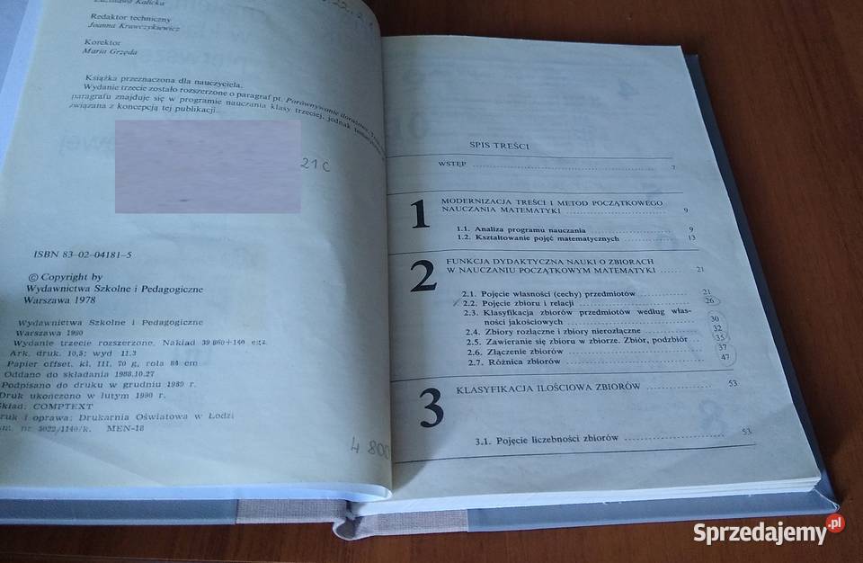 Nauczanie matematyki w klasie pierwszej i sprzedam