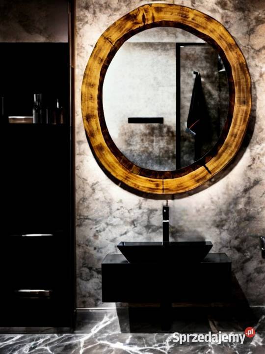 Okrągłe lustra drewniane do łazienki Rzeszów
