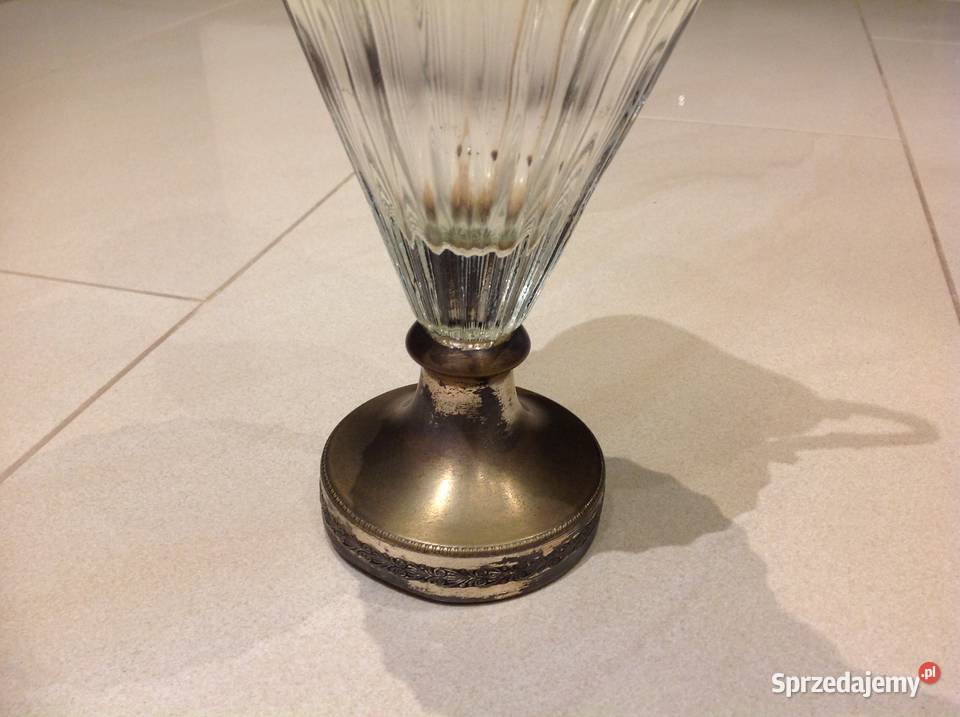 Stara Karafka Szkło Metal srebrzony Nowa Sól