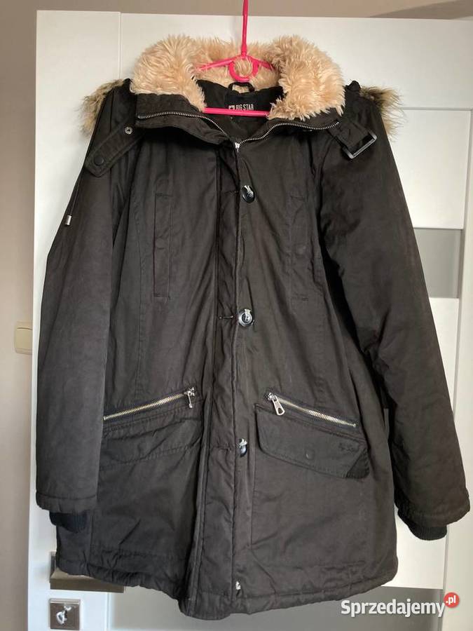 Czarna damska kurtka parka Big Star z kapturem