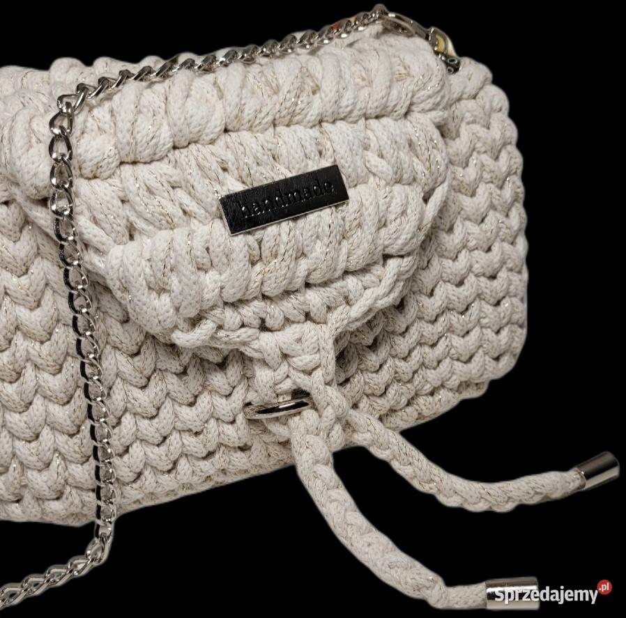 Torebka damska ręcznie wykonana ze sznurka Krzywaczka