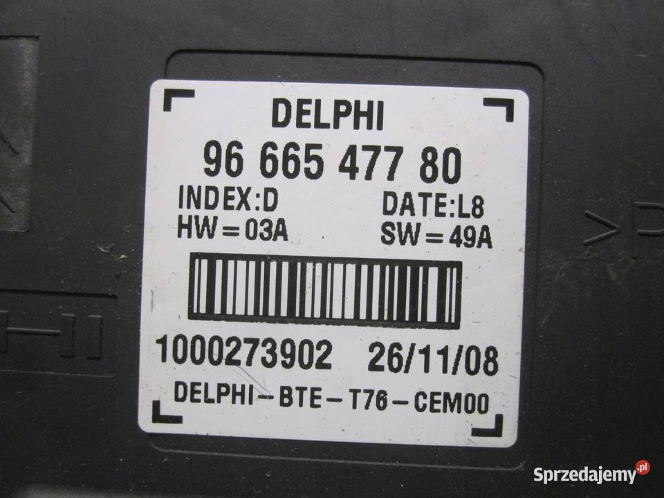 PEUGEOT 308CC 16 VTI 08r moduł sterownik dachu osobowe świętokrzyskie Kielce