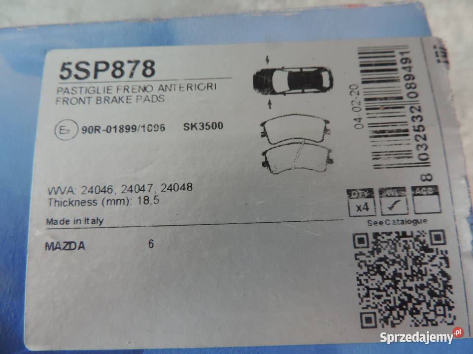 KLOCKI HAMULCOWE PRZÓD MAZDA 6 GG 5SP878 Nowy Sącz