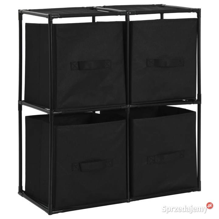 vidaXL Szafka 4 kosze z tkaniny czarne 63x30x71 Warszawa sprzedam