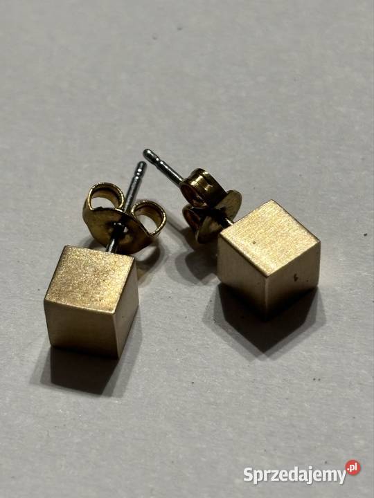 Kolczyki kostki złote wkrętki Bydgoszcz