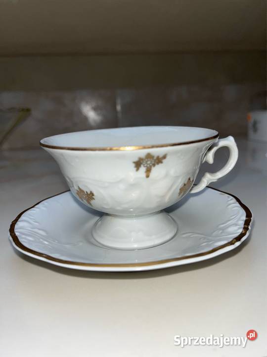Filiżanka Wawel Made in Poland Biała złocona Porcelana i szkło Gdańsk