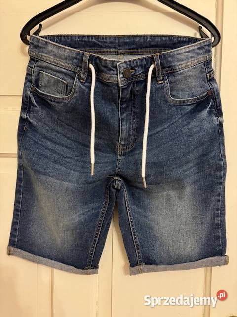 Spodnie krótkie jeansowe 44 męskie z nogawką Rozmiar XS Odzież codzienna Częstochowa