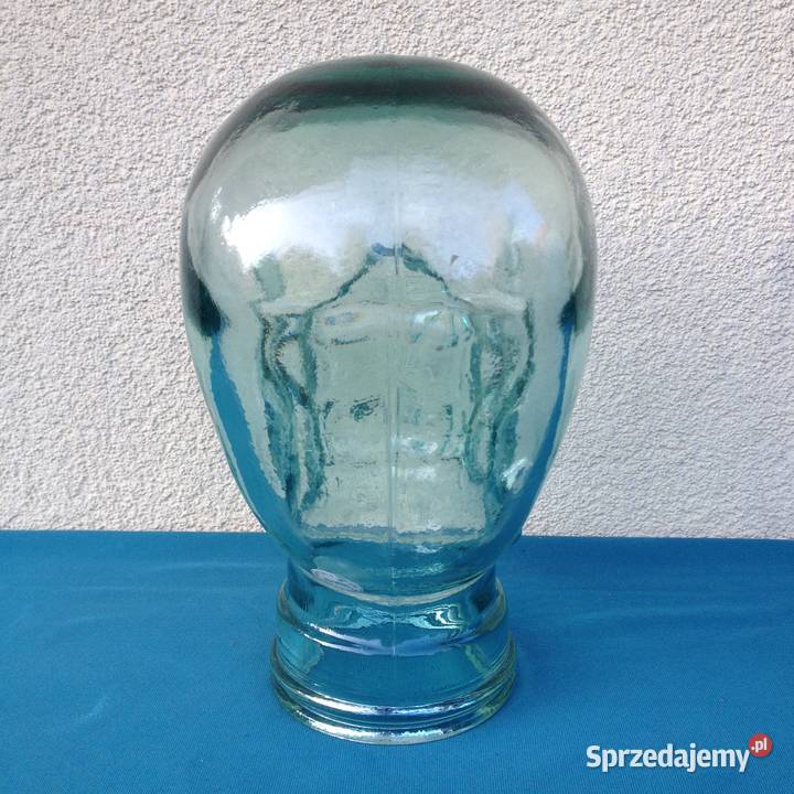 Szklana głowa czaszka grube zielone szkło Kolekcje Warszawa sprzedam