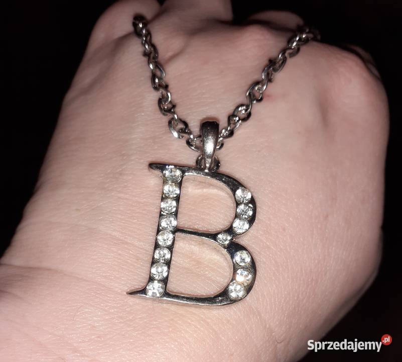Łańcuszek z zawieszką literą B i cyrkoniami Sosnowiec