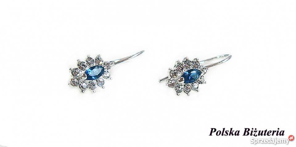 PRZEPIĘKNY SREBRNY KOMPLET Z SZAFIRAMI sprzedam