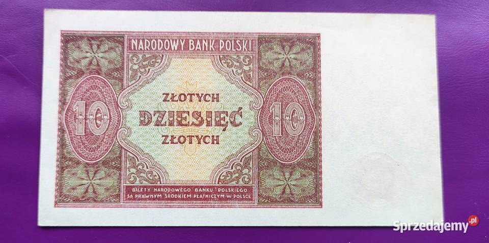 Banknot z PRL 10 15 Maja 1946 r Piękny stan Pruszków